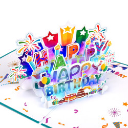 Otroška rojstnodnevna 3D voščilnica "Happy Birthday"