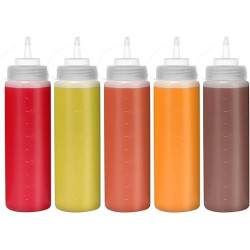 Komplet plastičnih stekleničk za omake, s pokrovčkom, 250ml, 20 kosov